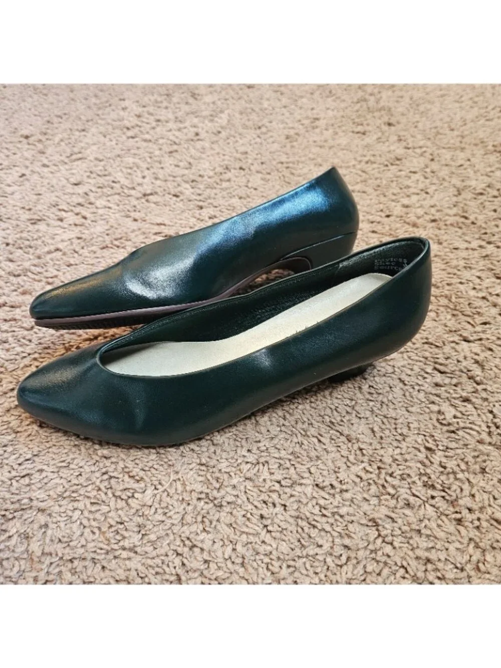 Soft Flexible by Highlight Womens 8 Green Low Heel Pumps Comfort Slip On Shoes - Picture 8 of 11